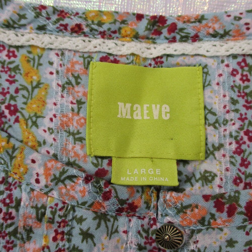 Anthropologie MAEVE  Button Down Long Sleeve Top Size Large - Picture 7 of 10